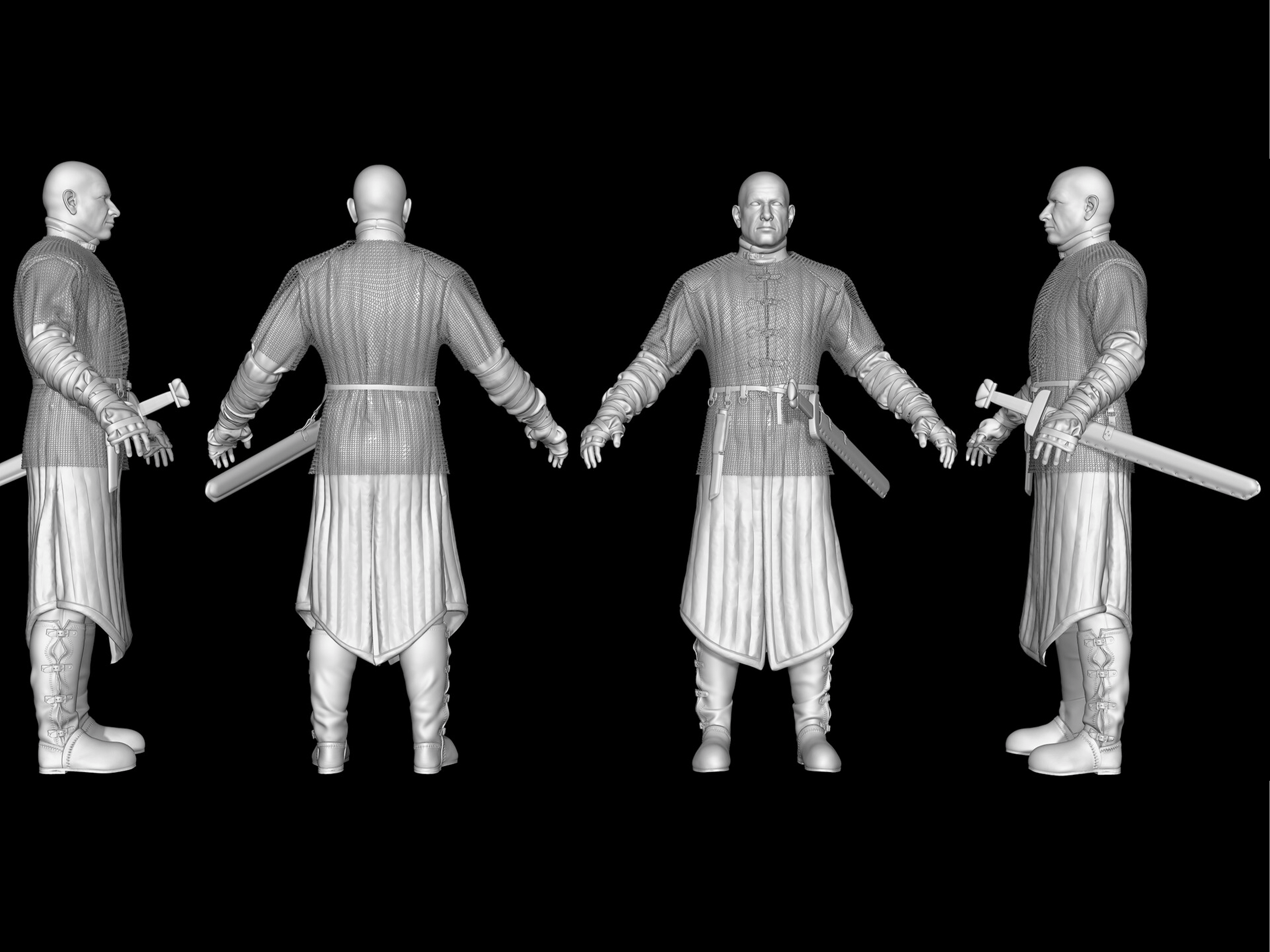 Čovjek iz Srednjeg Vijeka 3D model 3