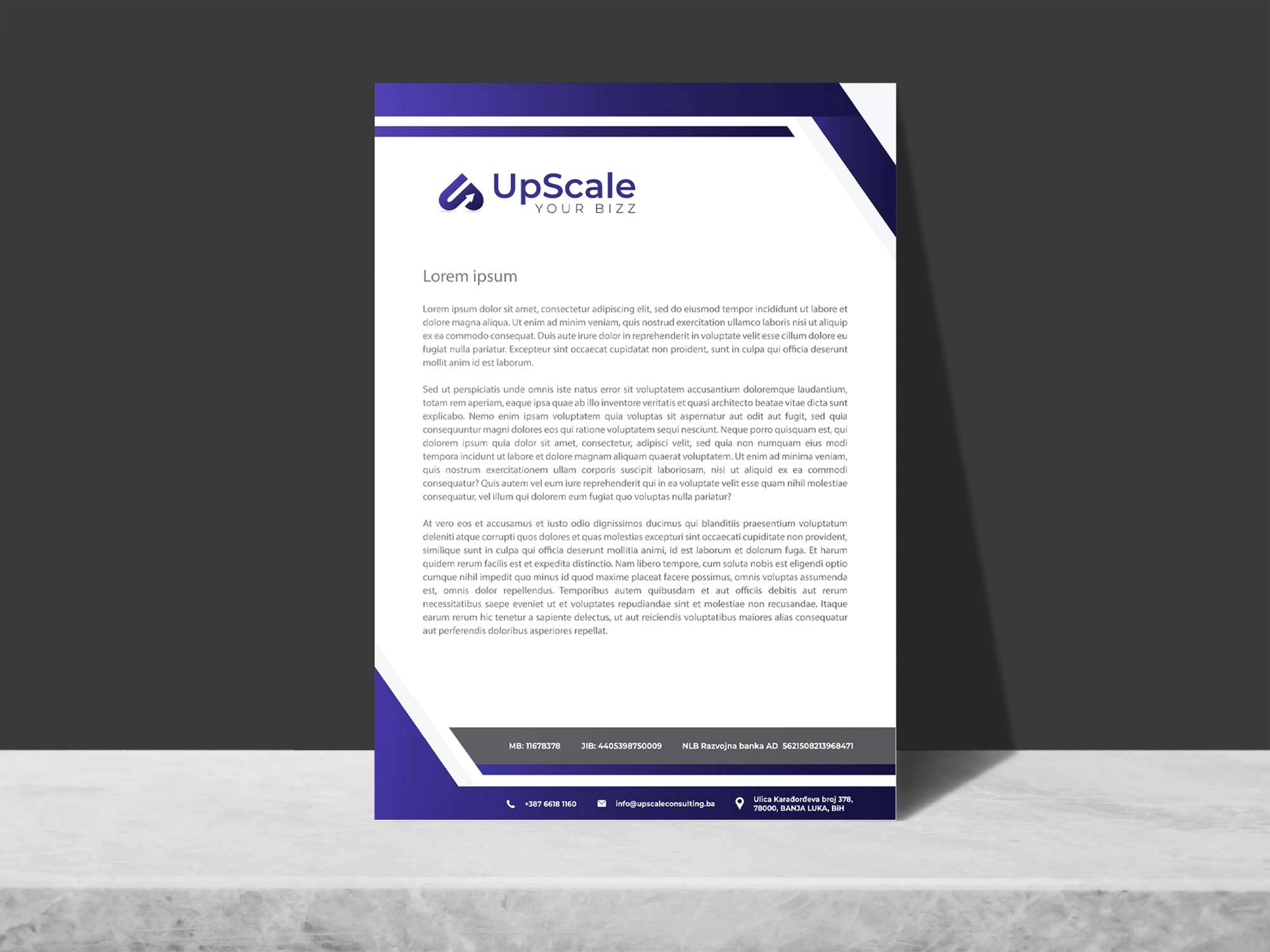Upscale brand identity